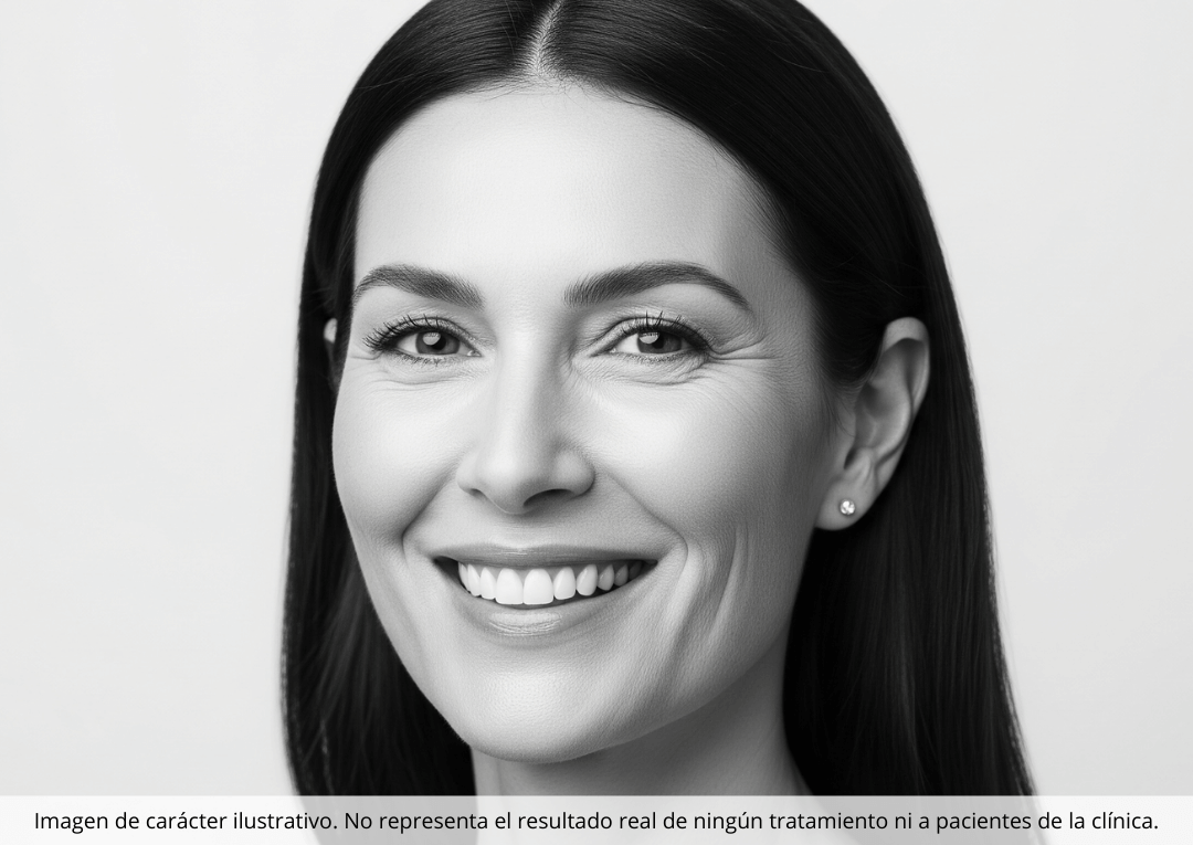 Imagen de una mujer sonriendo representando el tratamiento con bótox para la sonrisa gingival en Tenerife